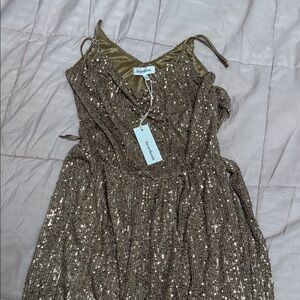 Heartloom Brown Sequin Jumpsuit